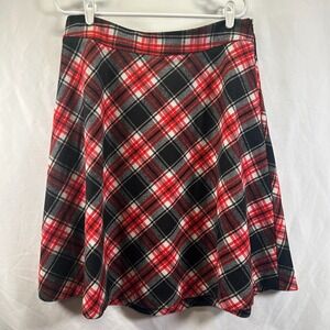 Tartan Plaid Skirt Wool Blend Size 12 Kilt Academia Preppy School Girl Red Black